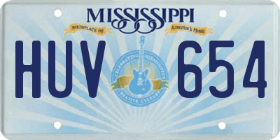 MS license plate HUV654