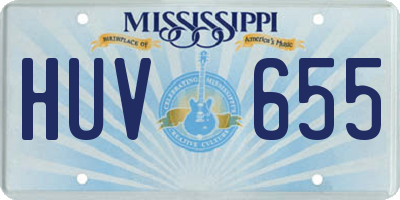 MS license plate HUV655