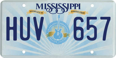 MS license plate HUV657