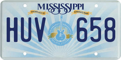 MS license plate HUV658