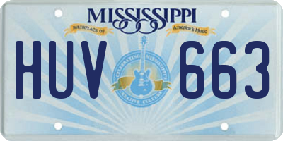 MS license plate HUV663