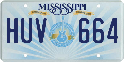 MS license plate HUV664