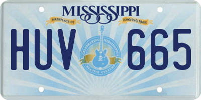 MS license plate HUV665