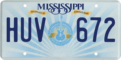 MS license plate HUV672