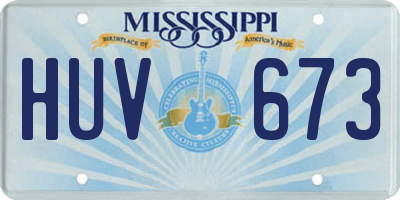 MS license plate HUV673