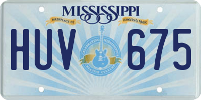 MS license plate HUV675