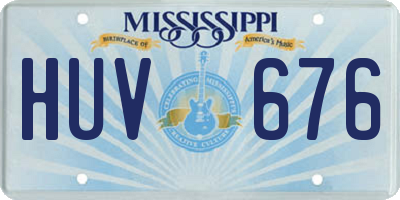 MS license plate HUV676