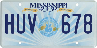 MS license plate HUV678
