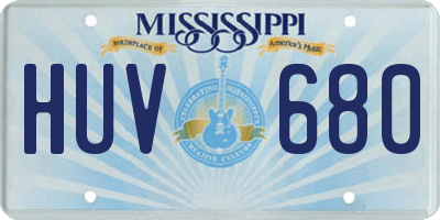 MS license plate HUV680