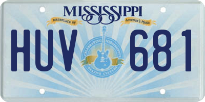 MS license plate HUV681