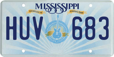 MS license plate HUV683