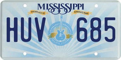MS license plate HUV685