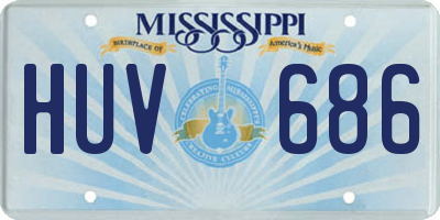 MS license plate HUV686