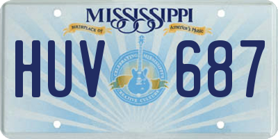MS license plate HUV687