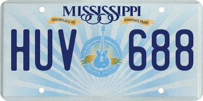MS license plate HUV688