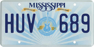 MS license plate HUV689