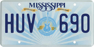 MS license plate HUV690