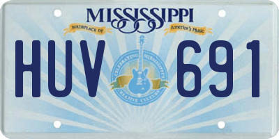 MS license plate HUV691