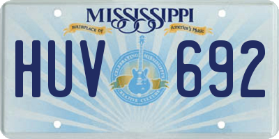 MS license plate HUV692
