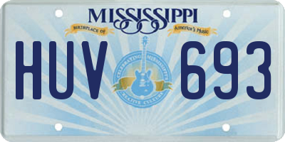 MS license plate HUV693