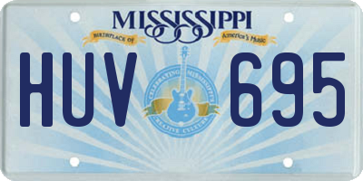 MS license plate HUV695