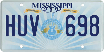 MS license plate HUV698