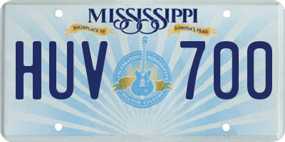 MS license plate HUV700