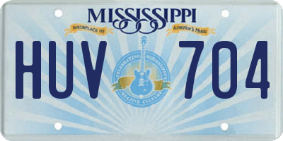 MS license plate HUV704