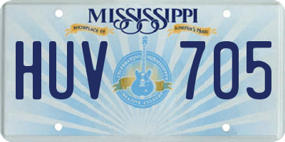 MS license plate HUV705