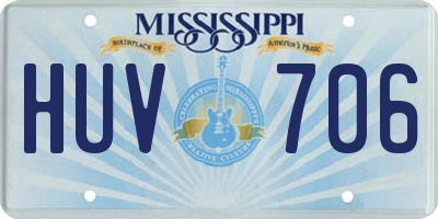 MS license plate HUV706