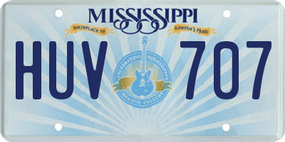 MS license plate HUV707