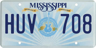 MS license plate HUV708