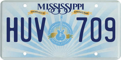 MS license plate HUV709
