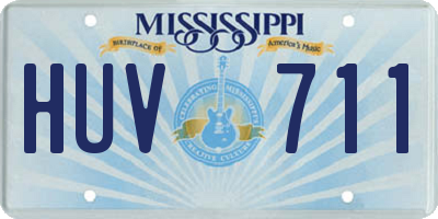 MS license plate HUV711