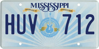 MS license plate HUV712