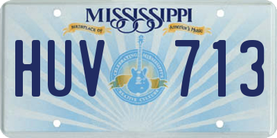 MS license plate HUV713