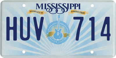 MS license plate HUV714
