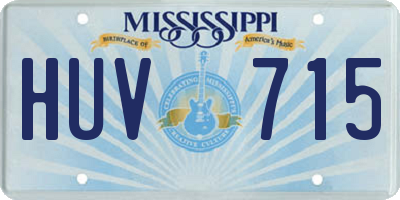 MS license plate HUV715
