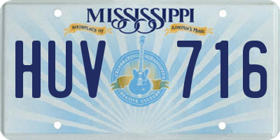 MS license plate HUV716