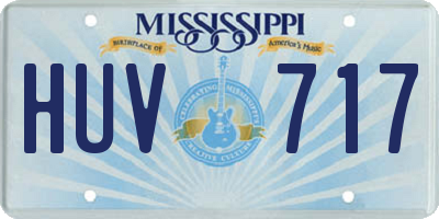 MS license plate HUV717