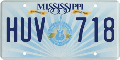 MS license plate HUV718