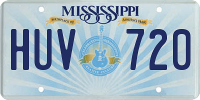 MS license plate HUV720