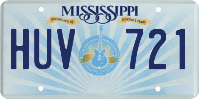 MS license plate HUV721