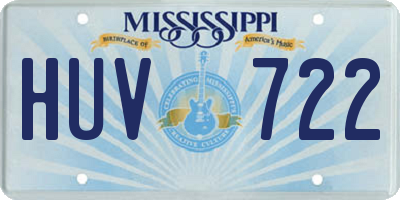 MS license plate HUV722