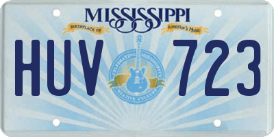MS license plate HUV723