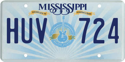 MS license plate HUV724
