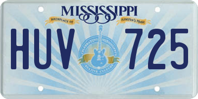 MS license plate HUV725