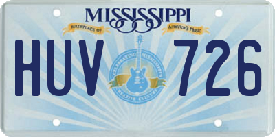 MS license plate HUV726