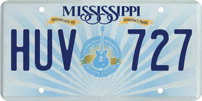 MS license plate HUV727