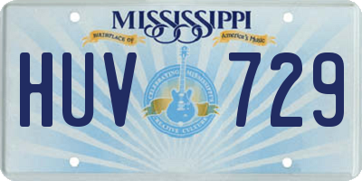 MS license plate HUV729